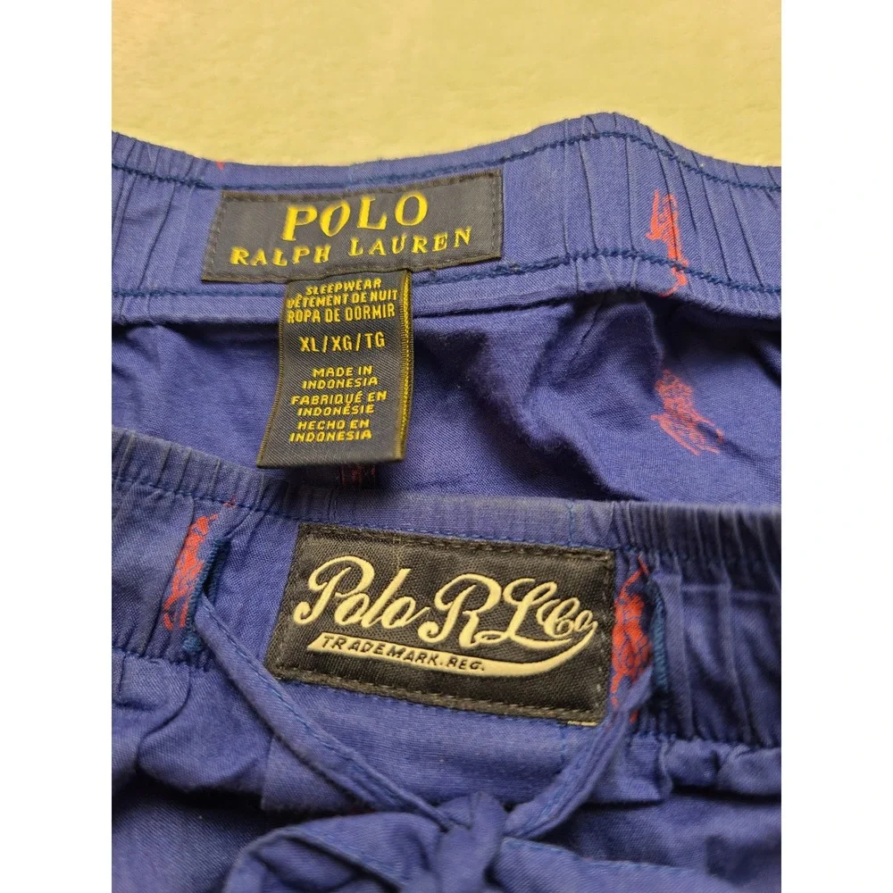 Polo Ralph Lauren Blue Red Pony‎ Logo Pajama Pants Men's XL Sleepwear